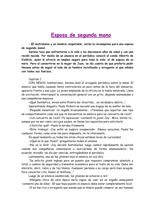 Portada de Microsoft Word - Margaret Rome - Esposa de segunda mano _Harlequín by Mariquiña_